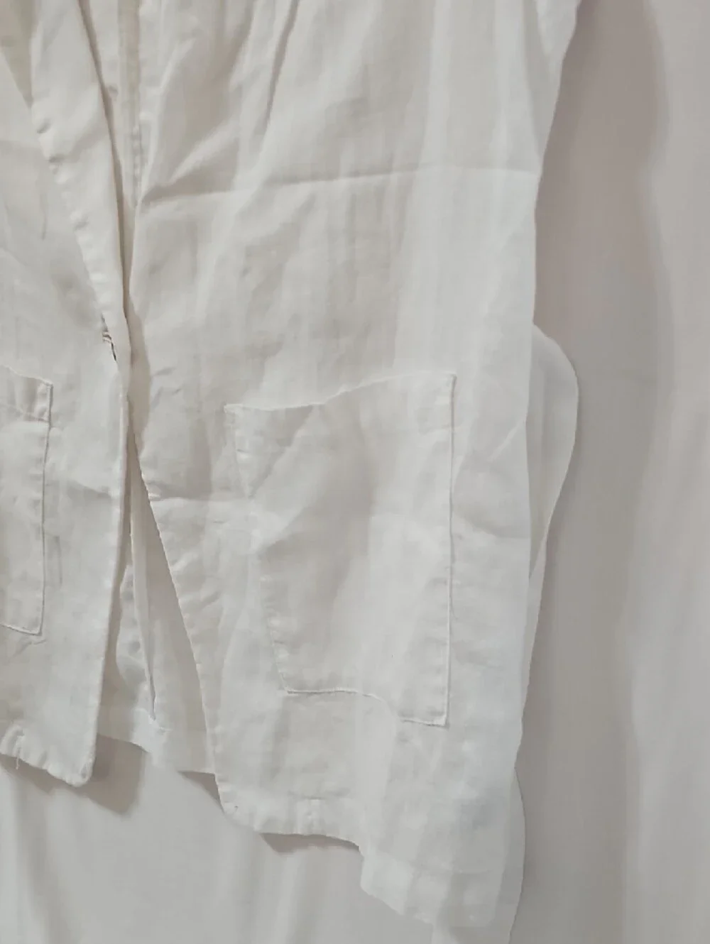 Tahari White Linen Sleeveless Blazer Vest - Picture 3 of 8